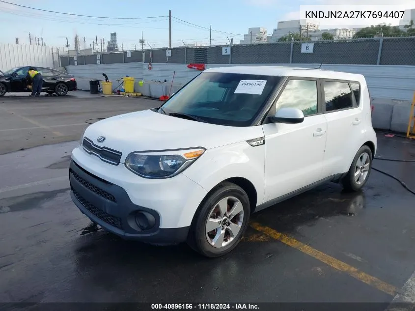 2019 Kia Soul VIN: KNDJN2A27K7694407 Lot: 40896156