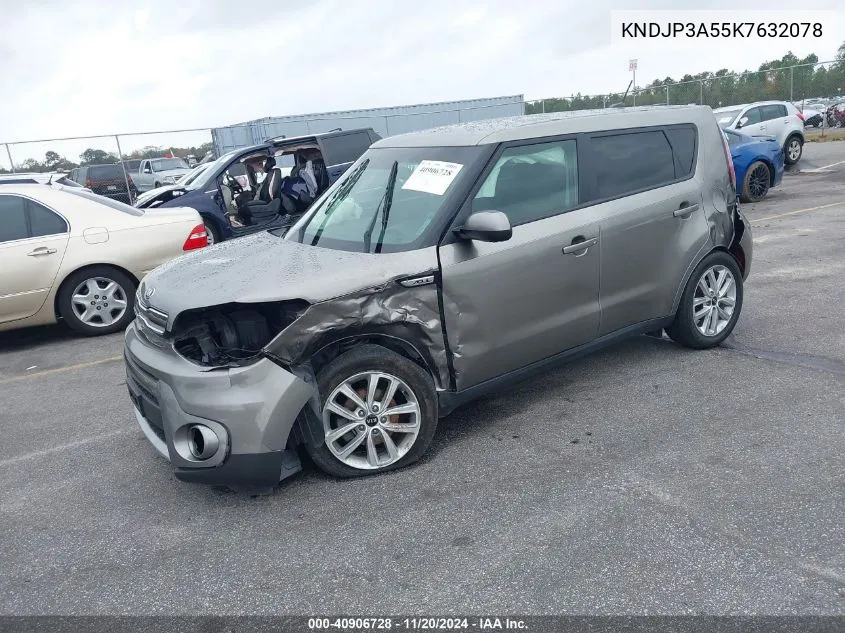 2019 Kia Soul + VIN: KNDJP3A55K7632078 Lot: 40906728