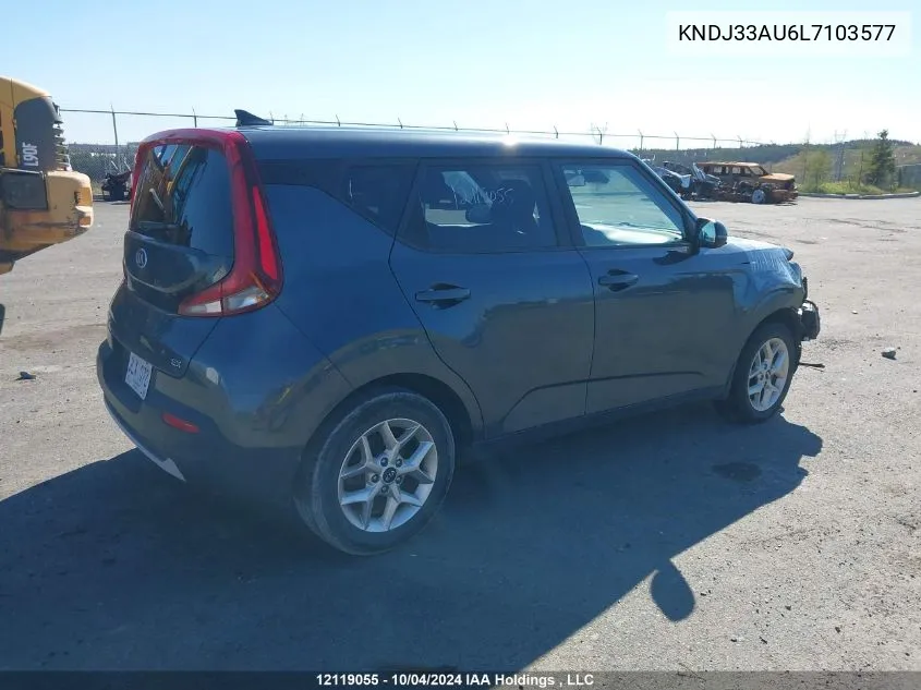 2020 Kia Soul VIN: KNDJ33AU6L7103577 Lot: 12119055