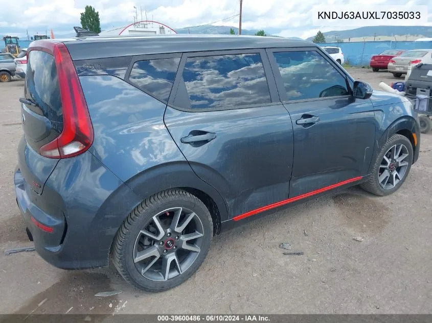 2020 Kia Soul Gt-Line VIN: KNDJ63AUXL7035033 Lot: 39600486