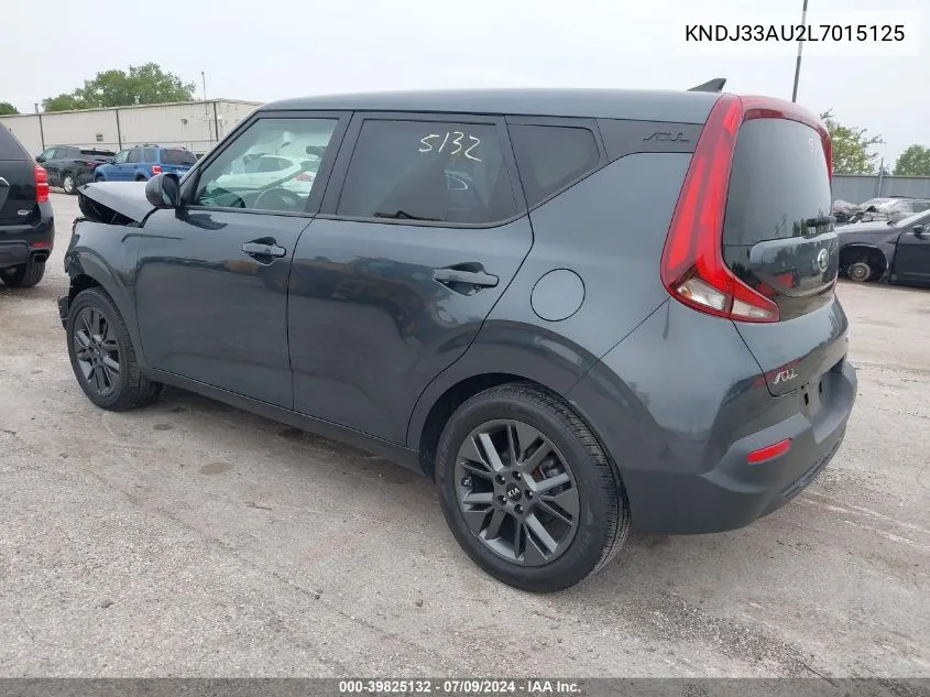 2020 Kia Soul Ex VIN: KNDJ33AU2L7015125 Lot: 39825132