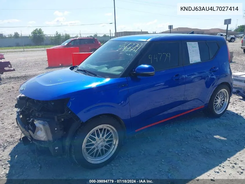 2020 Kia Soul Gt-Line VIN: KNDJ63AU4L7027414 Lot: 39894779