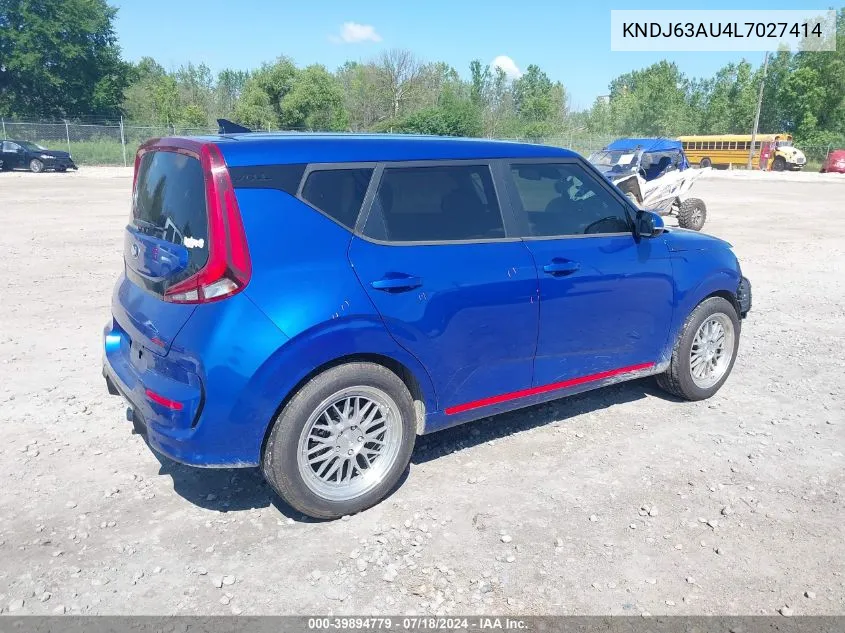 2020 Kia Soul Gt-Line VIN: KNDJ63AU4L7027414 Lot: 39894779