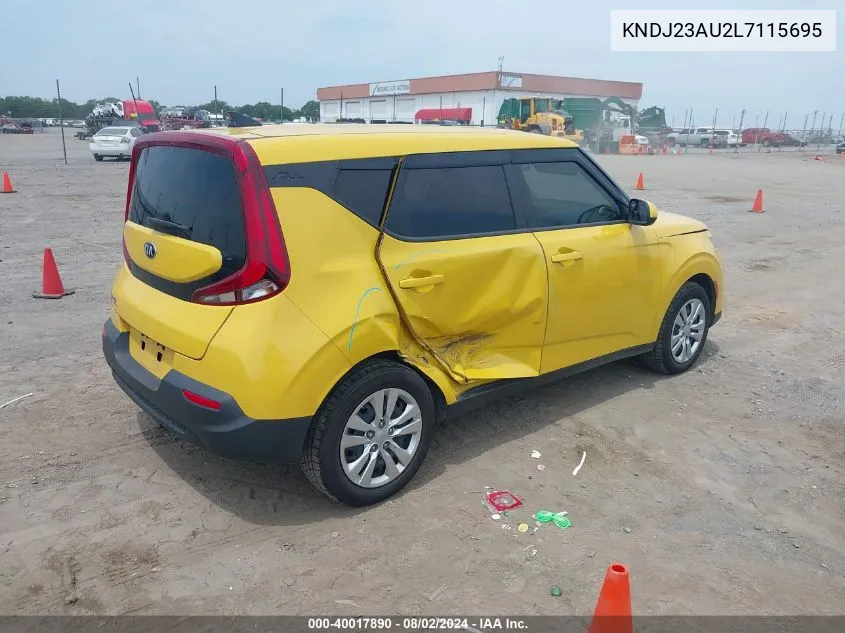 2020 Kia Soul Lx VIN: KNDJ23AU2L7115695 Lot: 40017890