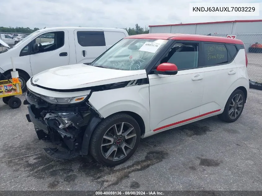 2020 Kia Soul Gt-Line VIN: KNDJ63AUXL7003229 Lot: 40059136