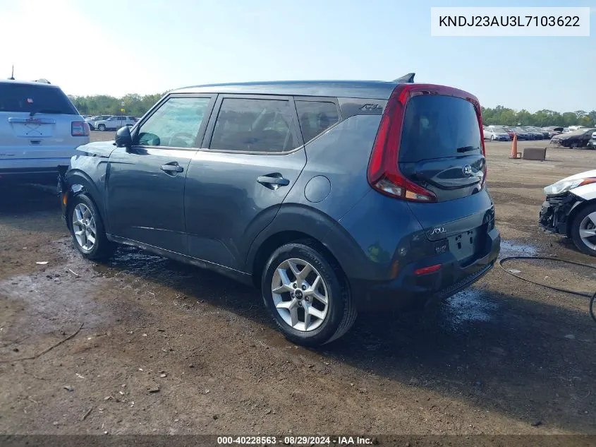 2020 Kia Soul S VIN: KNDJ23AU3L7103622 Lot: 40228563