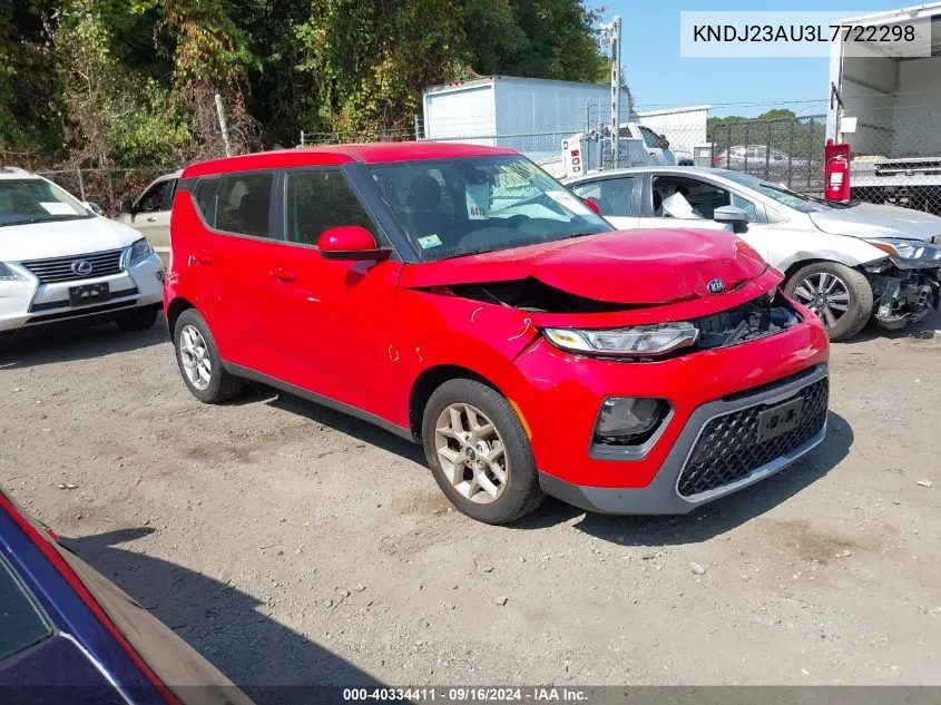 2020 Kia Soul Lx/X Line/S VIN: KNDJ23AU3L7722298 Lot: 40334411