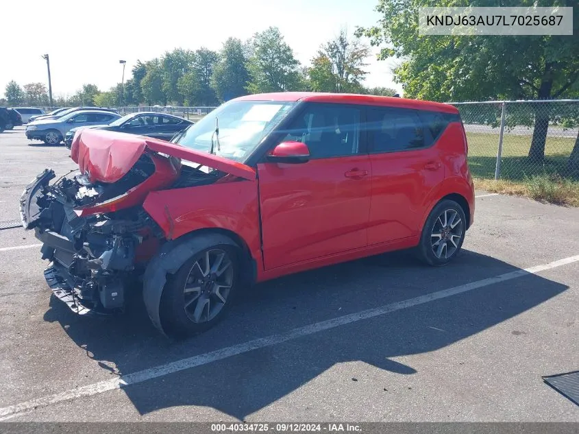 2020 Kia Soul Gt Line VIN: KNDJ63AU7L7025687 Lot: 40334725