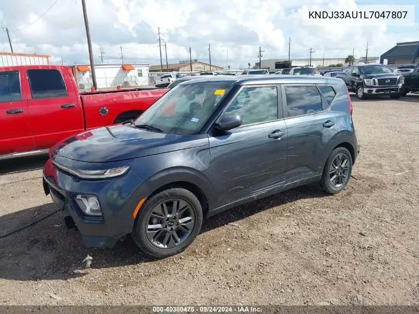 2020 Kia Soul Ex VIN: KNDJ33AU1L7047807 Lot: 40380475