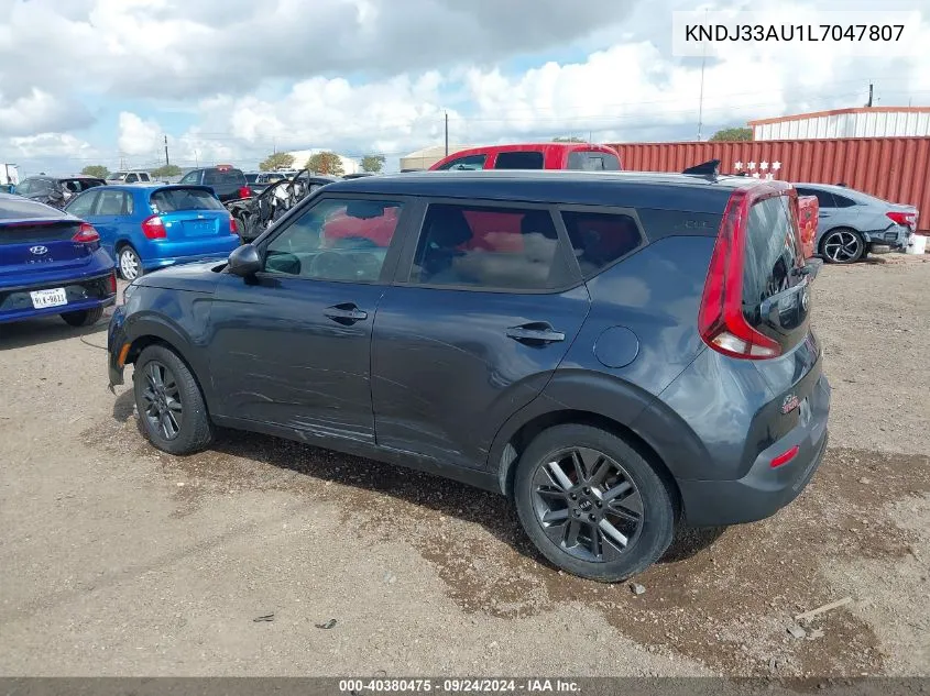 2020 Kia Soul Ex VIN: KNDJ33AU1L7047807 Lot: 40380475