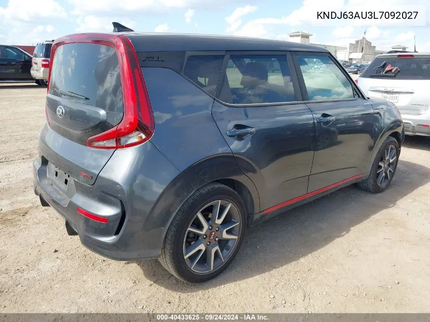 2020 Kia Soul Gt-Line VIN: KNDJ63AU3L7092027 Lot: 40433625