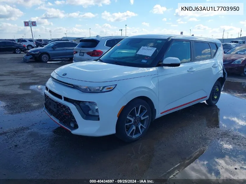 2020 Kia Soul Gt-Line VIN: KNDJ63AU1L7703950 Lot: 40434597