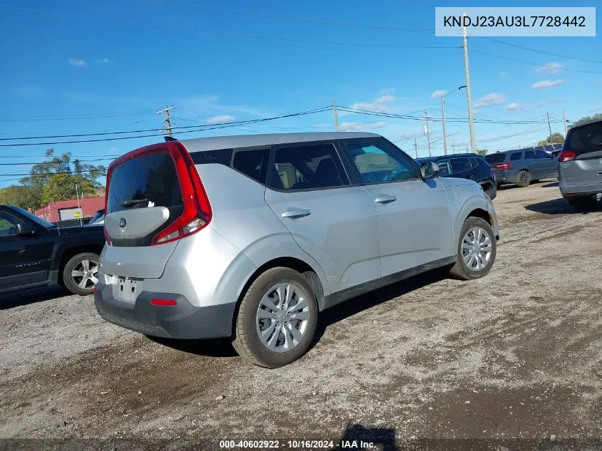 2020 Kia Soul Lx VIN: KNDJ23AU3L7728442 Lot: 40602922