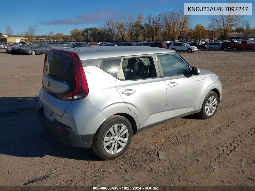 2020 Kia Soul Lx VIN: KNDJ23AU4L7097247 Lot: 40655495