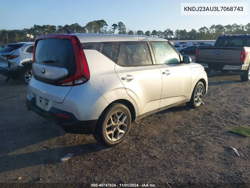 2020 Kia Soul S VIN: KNDJ23AU3L7068743 Lot: 40747824