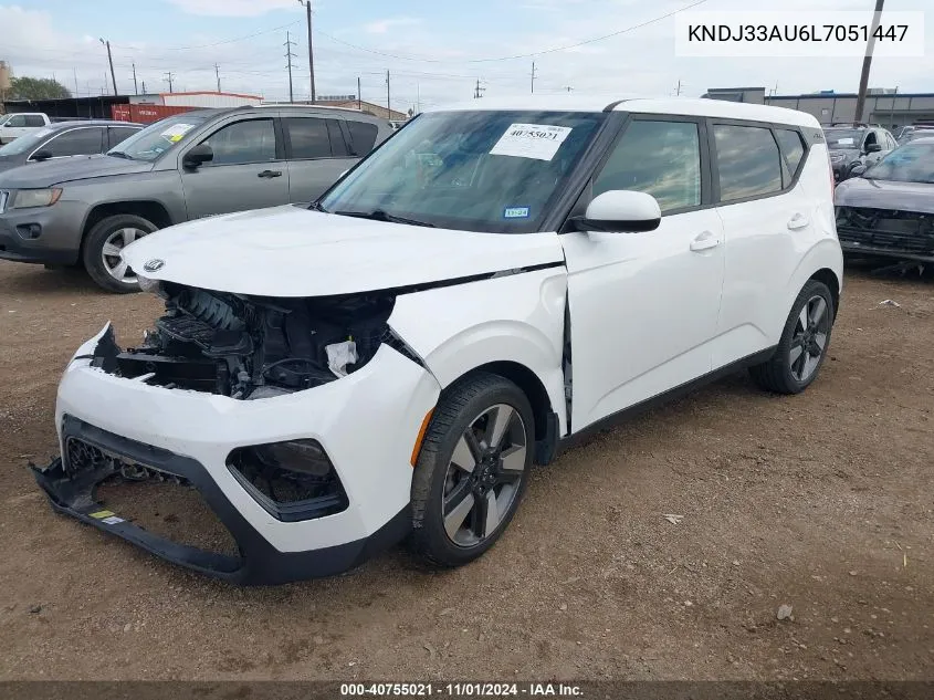 2020 Kia Soul Ex VIN: KNDJ33AU6L7051447 Lot: 40755021