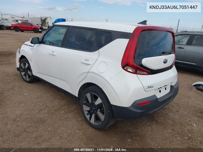 2020 Kia Soul Ex VIN: KNDJ33AU6L7051447 Lot: 40755021