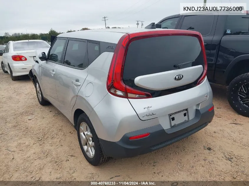 2020 Kia Soul S VIN: KNDJ23AU0L7736000 Lot: 40760233