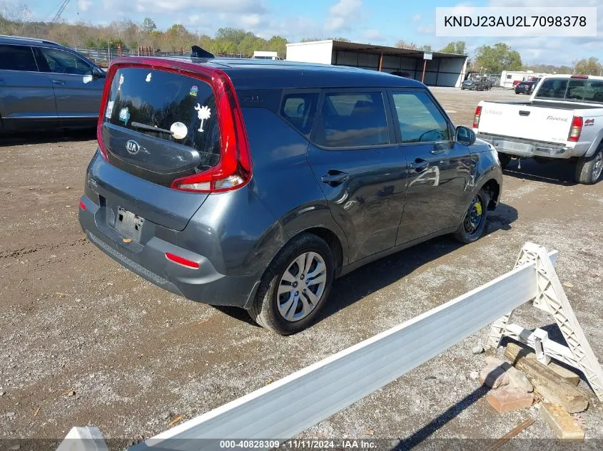 2020 Kia Soul Lx VIN: KNDJ23AU2L7098378 Lot: 40828309