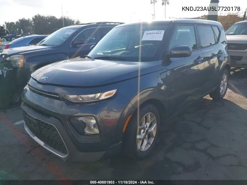 2020 Kia Soul S VIN: KNDJ23AU5L7720178 Lot: 40881903