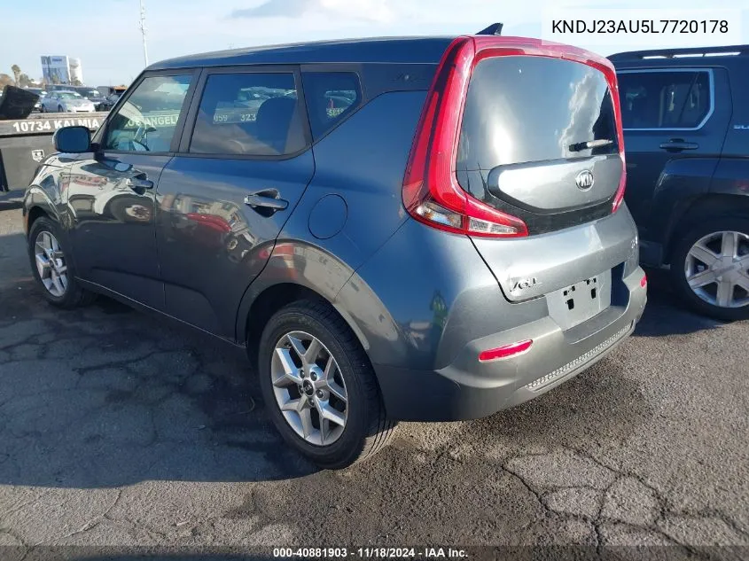 2020 Kia Soul S VIN: KNDJ23AU5L7720178 Lot: 40881903