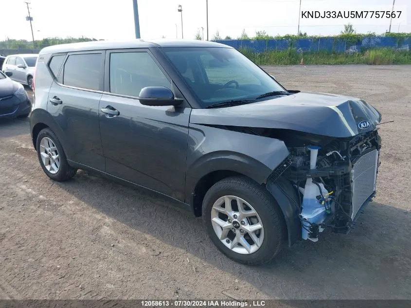 2021 Kia Soul VIN: KNDJ33AU5M7757567 Lot: 12058613