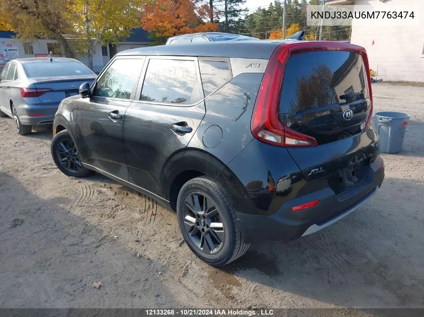 2021 Kia Soul VIN: KNDJ33AU6M7763474 Lot: 12133268