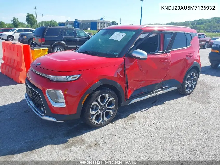 2021 Kia Soul X-Line VIN: KNDJ23AU5M7136932 Lot: 39313521