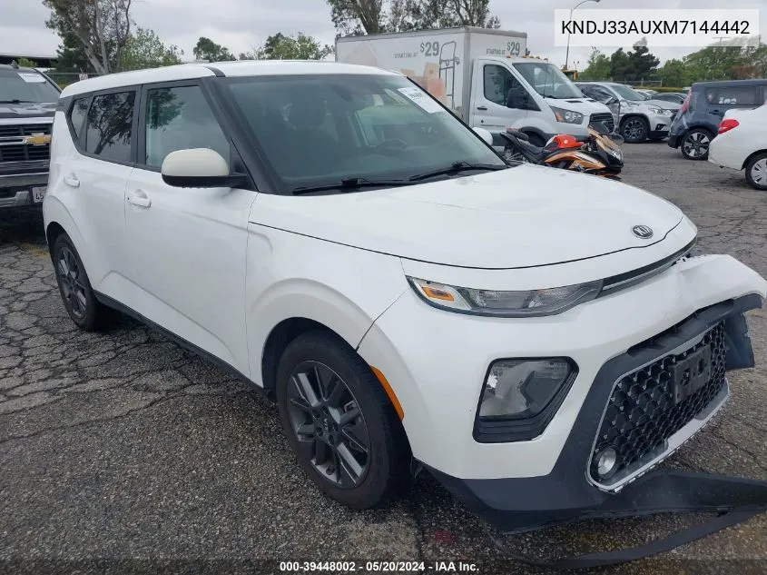 2021 Kia Soul Ex VIN: KNDJ33AUXM7144442 Lot: 39448002