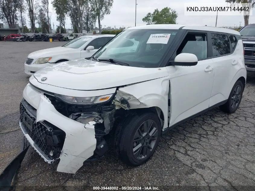 2021 Kia Soul Ex VIN: KNDJ33AUXM7144442 Lot: 39448002