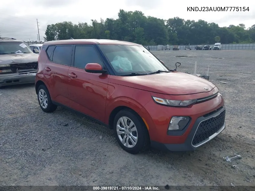 2021 Kia Soul Lx VIN: KNDJ23AU0M7775154 Lot: 39819721