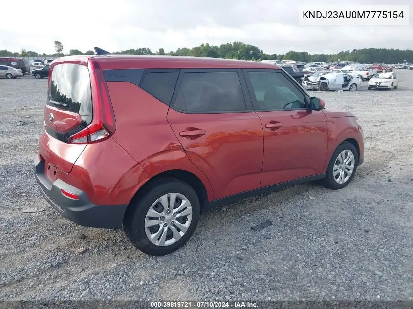 2021 Kia Soul Lx VIN: KNDJ23AU0M7775154 Lot: 39819721