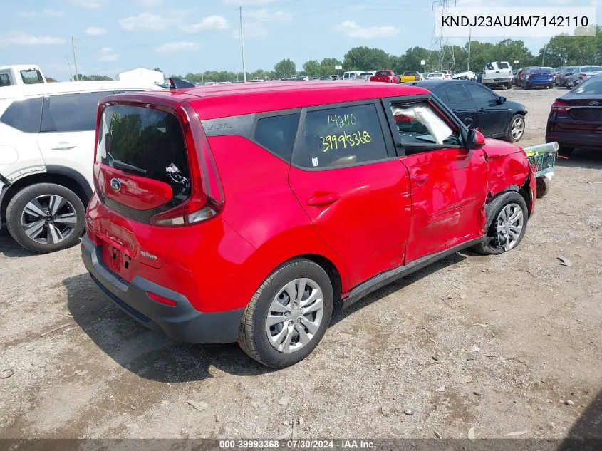 2021 Kia Soul Lx VIN: KNDJ23AU4M7142110 Lot: 39993368