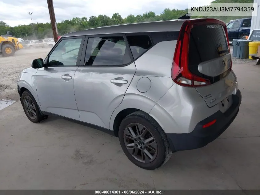 2021 Kia Soul S VIN: KNDJ23AU3M7794359 Lot: 40014301