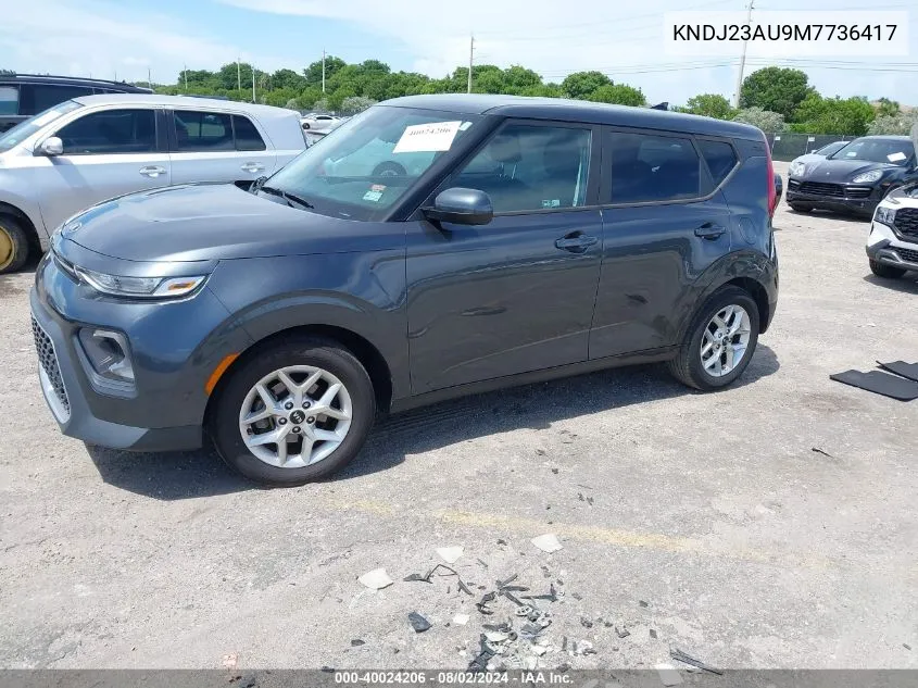 2021 Kia Soul S VIN: KNDJ23AU9M7736417 Lot: 40024206