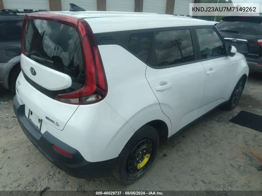 2021 Kia Soul S VIN: KNDJ23AU7M7149262 Lot: 40029737