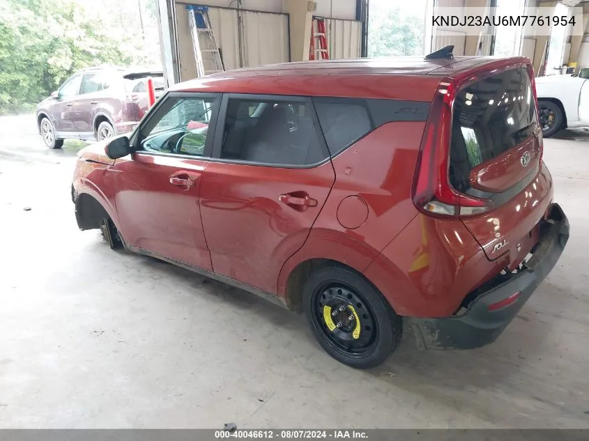 2021 Kia Soul Lx VIN: KNDJ23AU6M7761954 Lot: 40046612