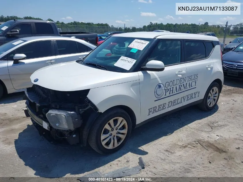 2021 Kia Soul Lx VIN: KNDJ23AU1M7133087 Lot: 40107423