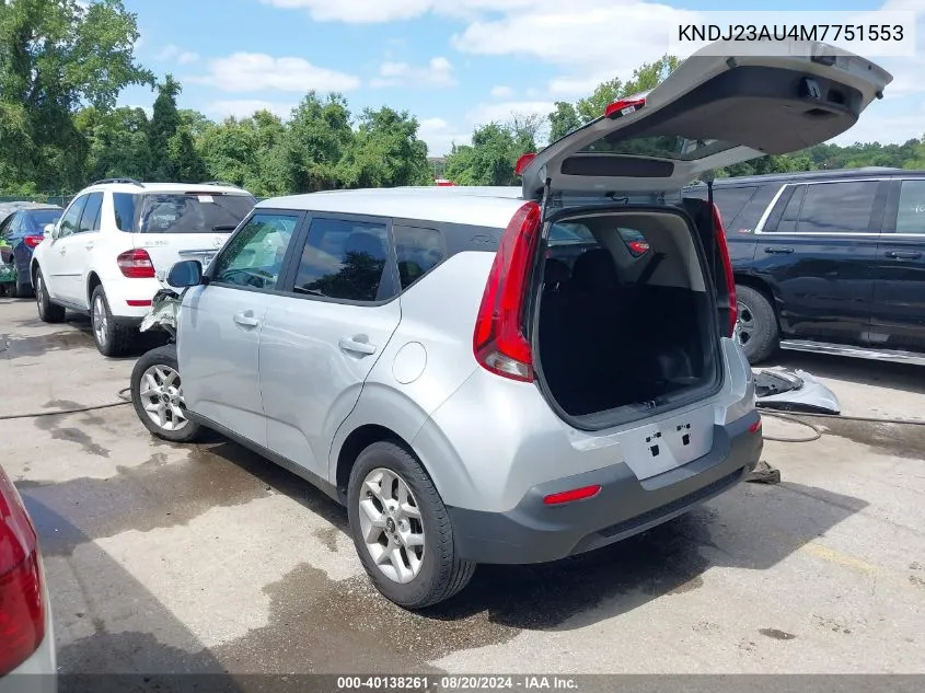 2021 Kia Soul S VIN: KNDJ23AU4M7751553 Lot: 40138261