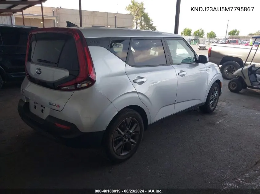 2021 Kia Soul S VIN: KNDJ23AU5M7795867 Lot: 40188019