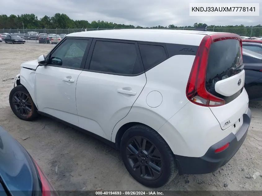 2021 Kia Soul Ex VIN: KNDJ33AUXM7778141 Lot: 40194693