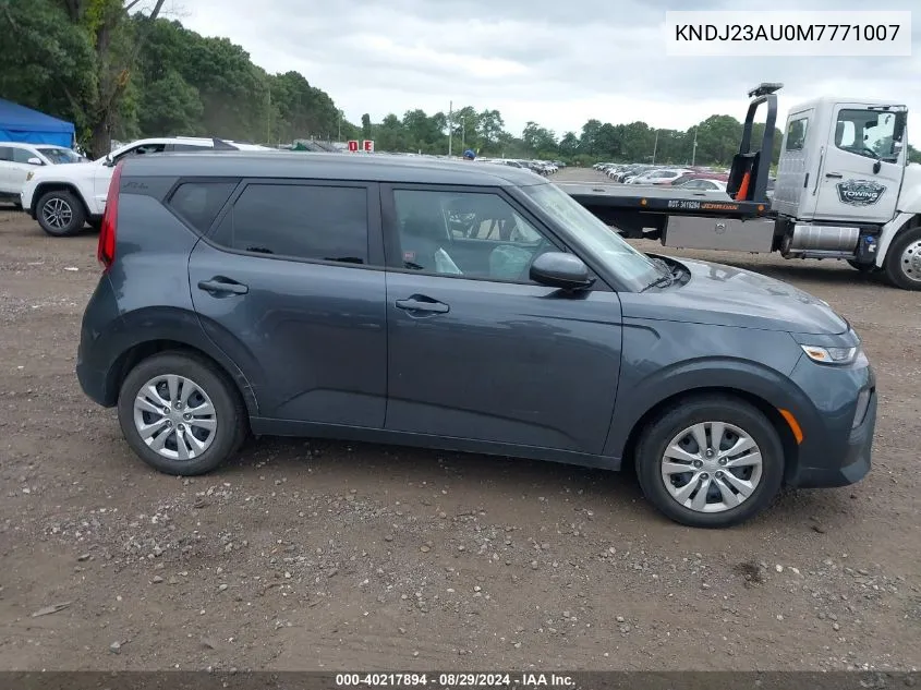 2021 Kia Soul Lx VIN: KNDJ23AU0M7771007 Lot: 40217894