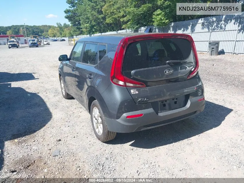 2021 Kia Soul S VIN: KNDJ23AU5M7759516 Lot: 40264802