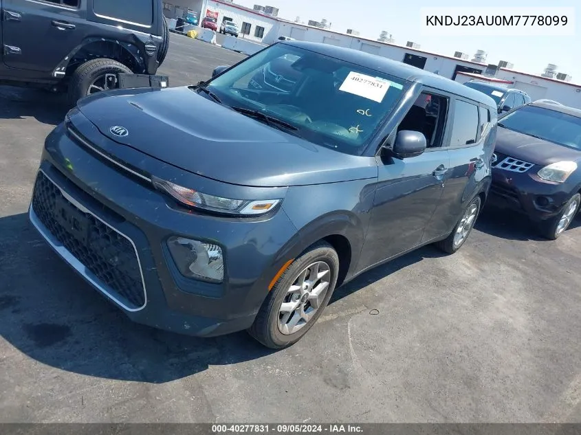 2021 Kia Soul S VIN: KNDJ23AU0M7778099 Lot: 40277831