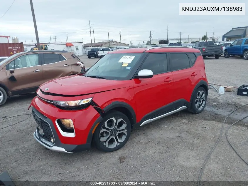 2021 Kia Soul X-Line VIN: KNDJ23AUXM7138983 Lot: 40291733