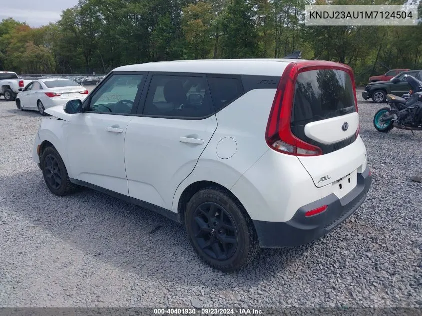 2021 Kia Soul S VIN: KNDJ23AU1M7124504 Lot: 40401930