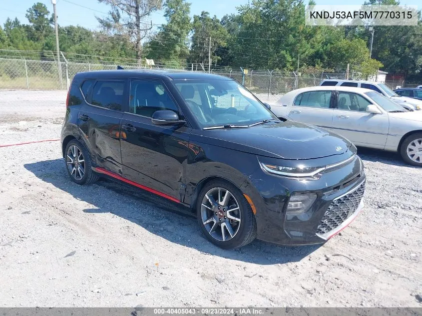 2021 Kia Soul Gt-Line Turbo VIN: KNDJ53AF5M7770315 Lot: 40405043