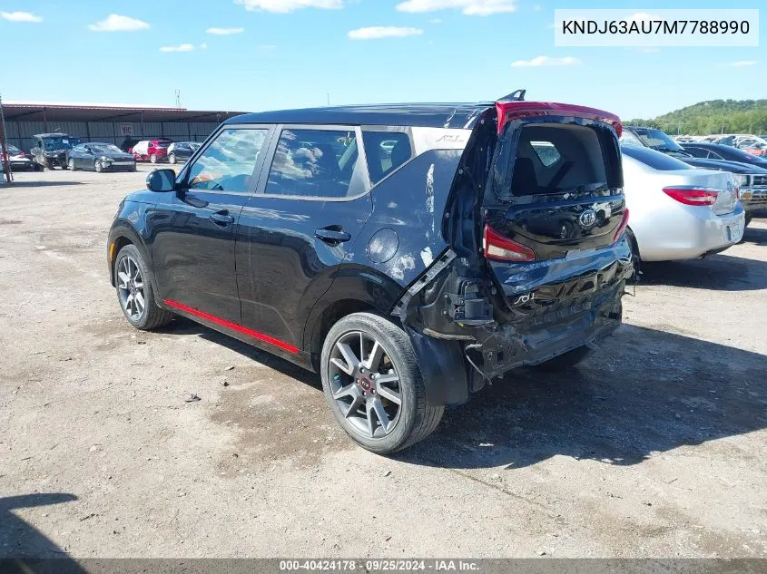 2021 Kia Soul Gt-Line VIN: KNDJ63AU7M7788990 Lot: 40424178