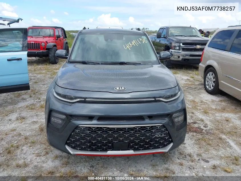 2021 Kia Soul Gt-Line Turbo VIN: KNDJ53AF0M7738257 Lot: 40491138