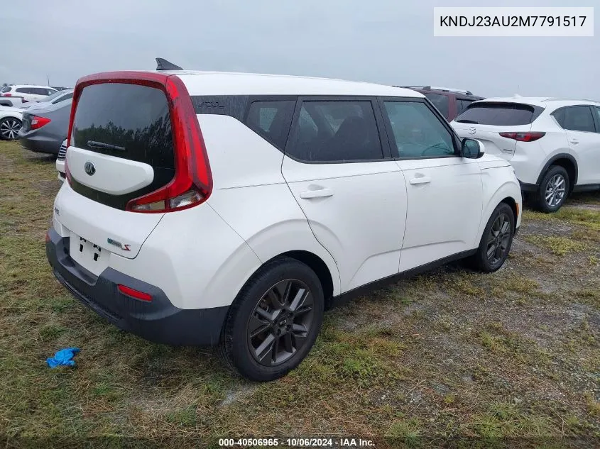 2021 Kia Soul Lx/X Line/S VIN: KNDJ23AU2M7791517 Lot: 40506965